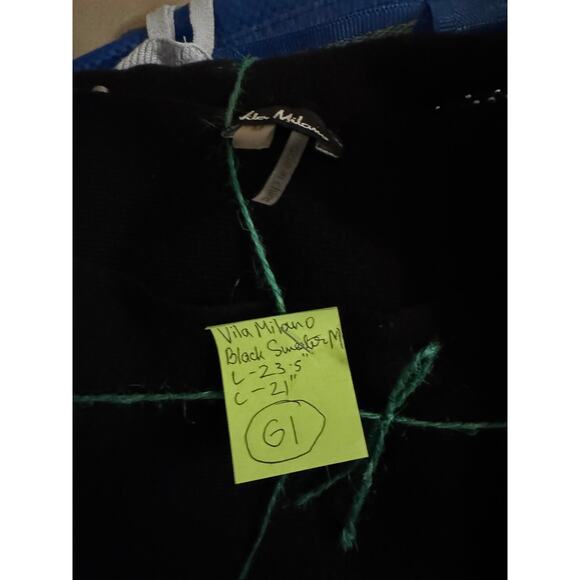 Vila Milano Black Embellished wool blend Sweater Sz M - Picture 7 of 7